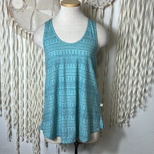 Toad & Co Teal Printed Tank Size Small